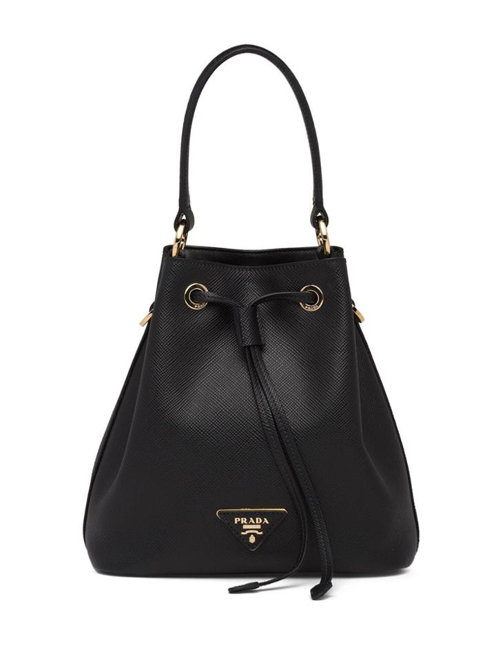 Prada Saffiano Bucket Bag - Black