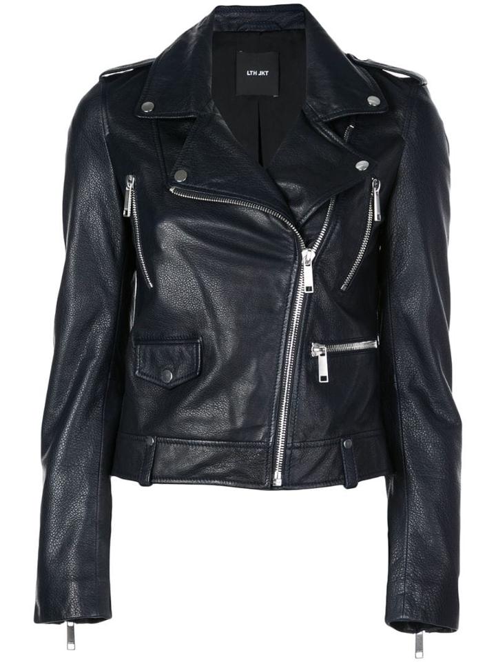 Lth Jkt Dre Beltless Biker Jacket - Blue
