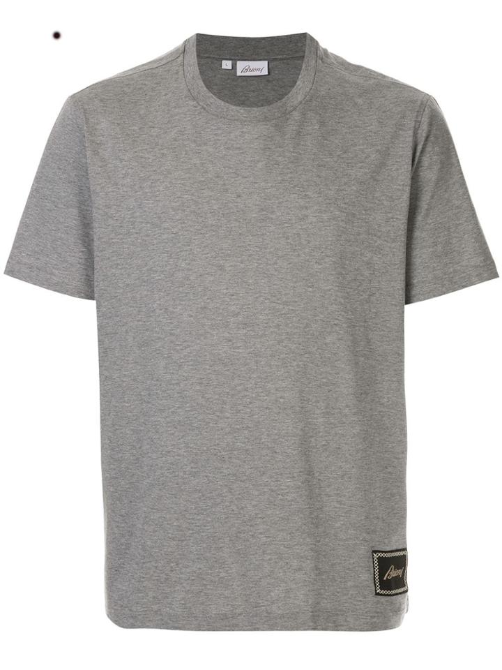Brioni Logo Print T-shirt - Grey