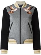 Red Valentino Three-quarters Sleeve Bomber Jacket, Women's, Size: Small, Grey, Cotton/polyester/polyamide/viscose