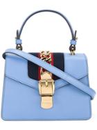 Gucci - Sylvie Shoulder Bag - Women - Cotton/leather/brass - One Size, Blue, Cotton/leather/brass