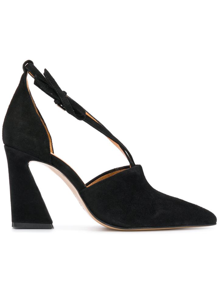 Ganni Cross Strap Court Pumps - Black
