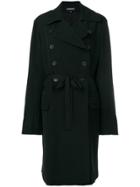 Ann Demeulemeester Slim-fit Buttoned Coat - Black