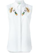 Stella Mccartney Embellished Piqué Blouse, Women's, Size: 44, White, Cotton/resin/glass/metal (other)