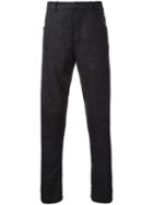 Assin Five Pocket Tapered Trousers, Men's, Size: Large, Black, Silk/linen/flax