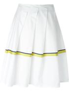 Jil Sander Navy Stripe Detail Pleated Skirt