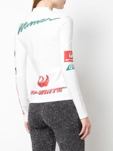 Off-white White Swans Print Long-sleeved T-shirt