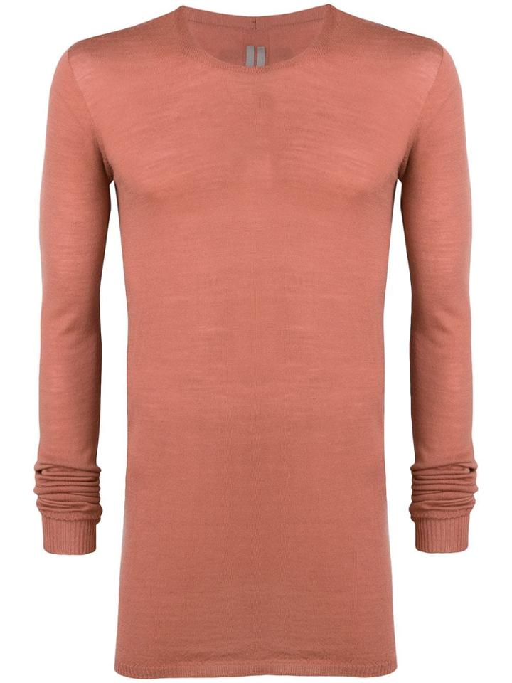 Rick Owens Long-sleeve Fitted Sweater - Pink
