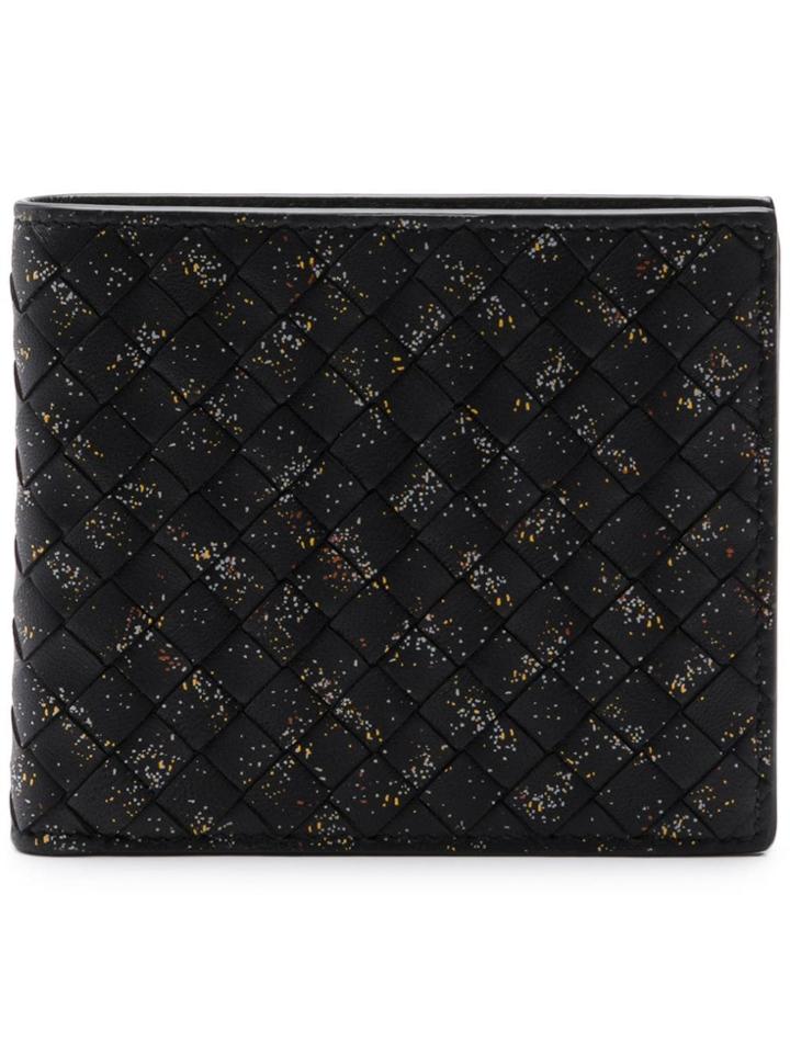 Bottega Veneta Small Bifold Intrecciato Wallet - Black