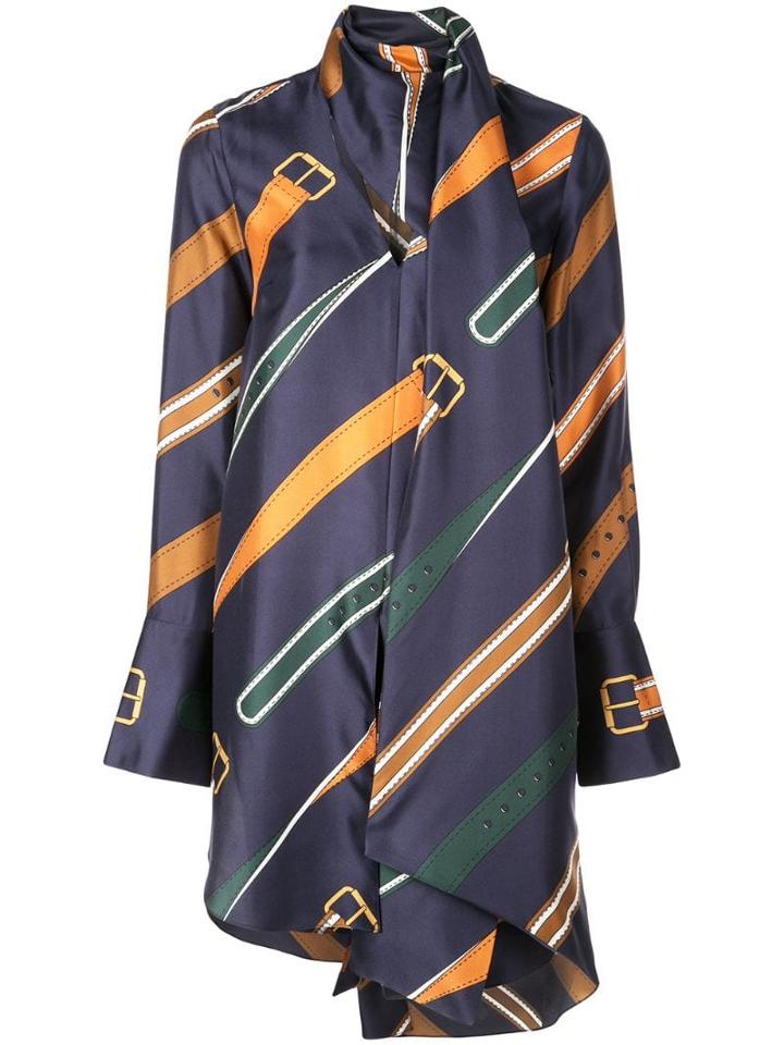 Monse Belt Print Long Shirt - Blue