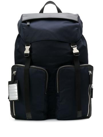 Fpm - Fabbrica Pelletterie Milano Double Buckle Backpack - Blue
