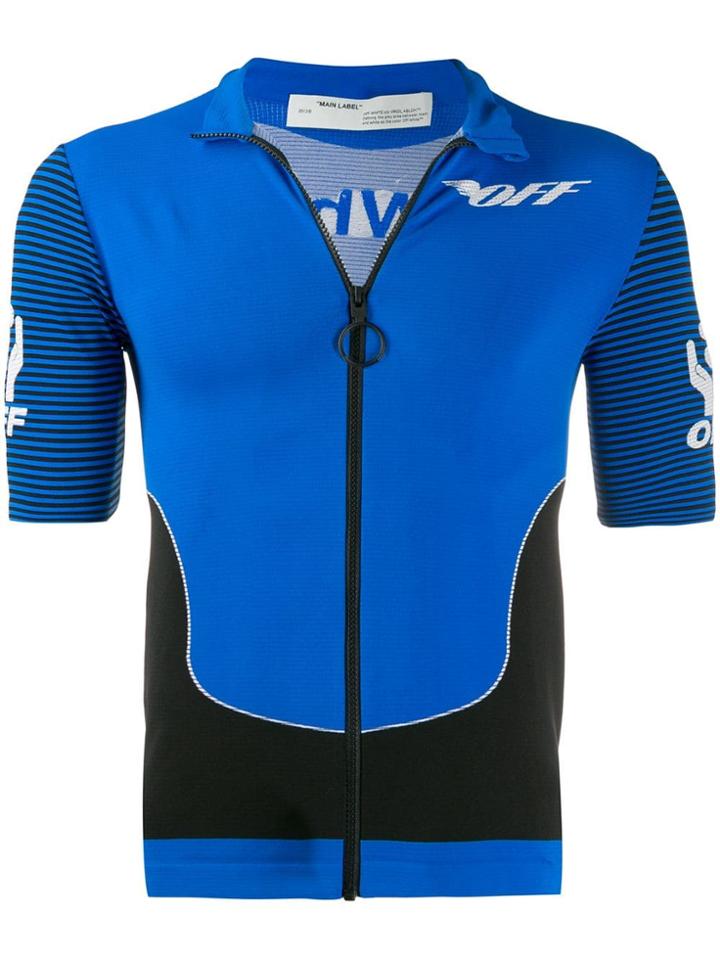 Off-white Logo Print Cycling Top - Blue