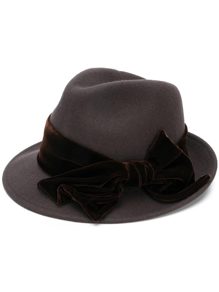 Ca4la Bow-detail Fedora Hat - Grey