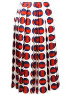 Gucci - Polka-dot Pleated Skirt - Women - Silk/cotton/viscose - 40, Red, Silk/cotton/viscose