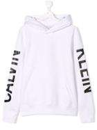 Calvin Klein Kids Teen Logo Hoodie - White