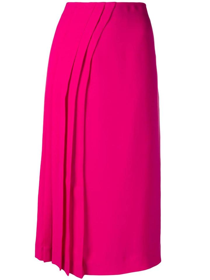 Maison Margiela High Rise Pleated Skirt - Pink & Purple