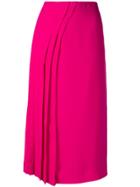 Maison Margiela High Rise Pleated Skirt - Pink & Purple