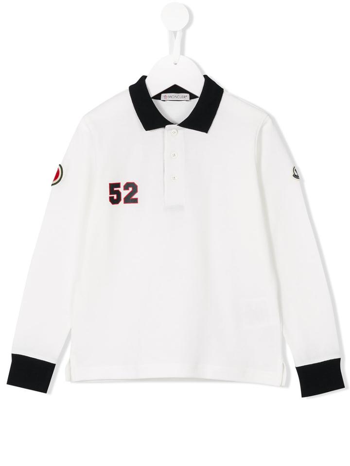 Moncler Kids - Long Sleeve Polo Shirt - Kids - Cotton - 5 Yrs, White