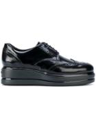 Hogan Platform Brogue Shoes - Black