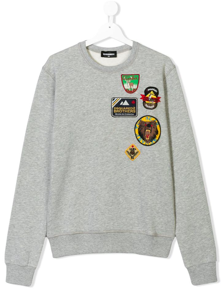 Dsquared2 Kids Teen Badges Sweatshirt - Grey