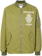 Moschino - Hamsa Print Bomber Jacket - Men - Cotton/polyamide/polyester/other Fibers - 52, Green, Cotton/polyamide/polyester/other Fibers