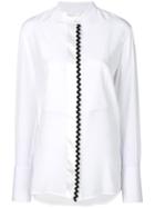 Victoria Victoria Beckham - Band Collar Shirt - Women - Silk/polyester - 12, White, Silk/polyester