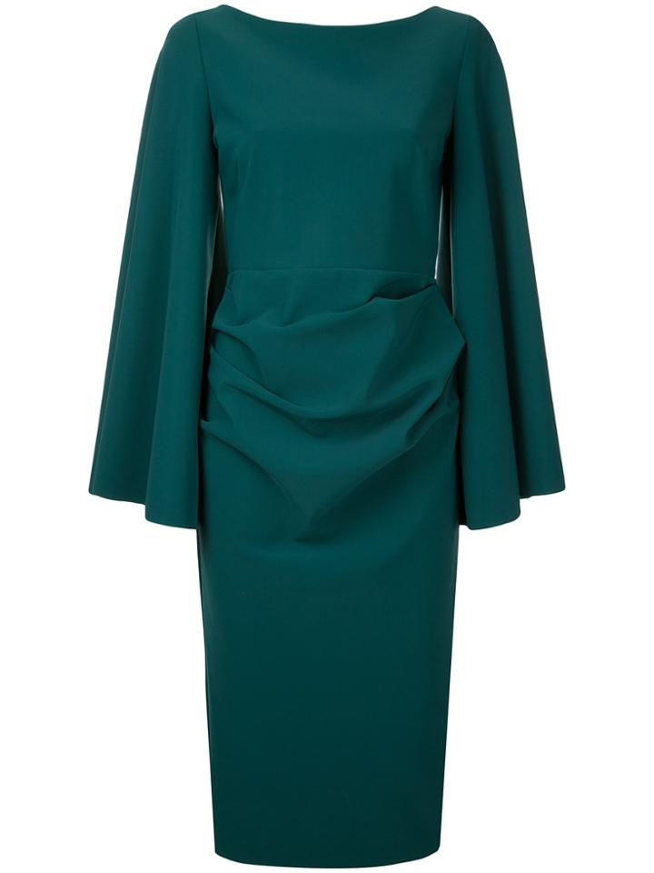 Greta Constantine Statement Sleeve Dress - Green