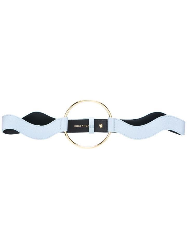 Roksanda Wavy Gold Hoop Detail Belt - Blue