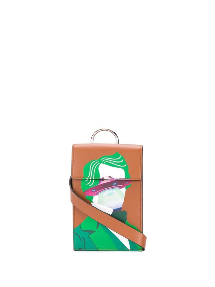 Valentino X Undercover Valentino Garavani Face Ufo Print Pouch - Brown