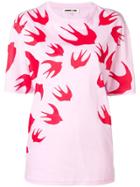 Mcq Alexander Mcqueen Swallow Print T-shirt - Pink