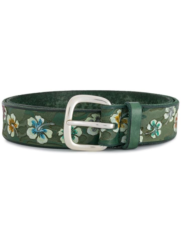 Orciani Floral Print Belt - Green