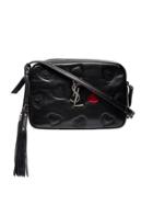 Saint Laurent Black Monogram Lou Hearts Cross Body Bag