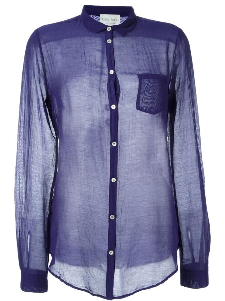 Forte Forte Sheer Shirt, Women's, Size: 3, Pink/purple, Silk/cotton