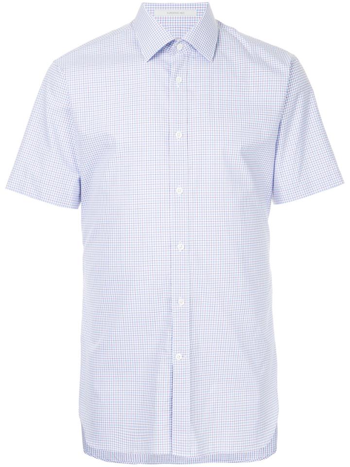 Gieves & Hawkes Checked Short-sleeves Shirt - Blue