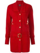 Chanel Pre-owned Cashmere Belted Slim Jacket - Red