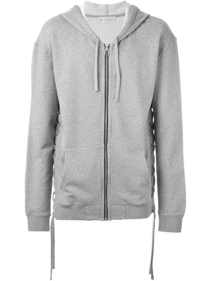 Faith Connexion Tie Fastening Hoodie, Men's, Size: Medium, Grey, Cotton