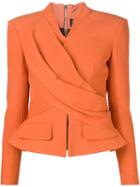 Balmain Wrap Jacket, Women's, Size: 38, Yellow/orange, Cotton/viscose