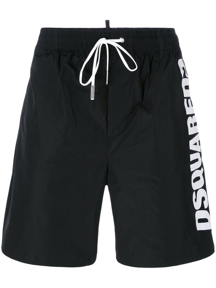 Dsquared2 Side Logo Swim Short, Men's, Size: 48, Black, Polyester