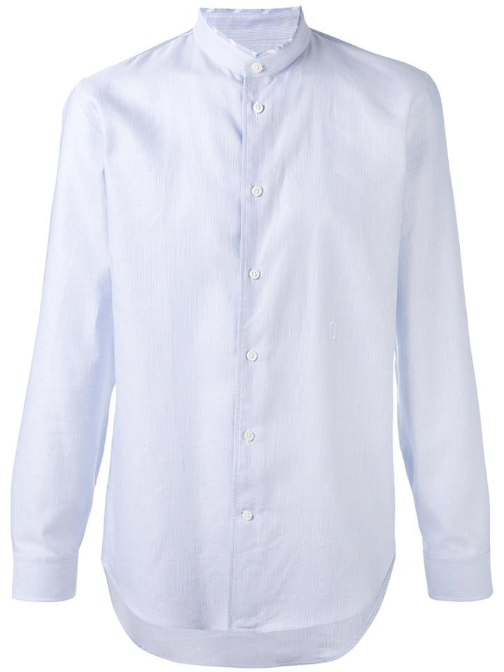Marc Jacobs - Band Collar Shirt - Men - Cotton/linen/flax - 52, Blue, Cotton/linen/flax