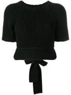 Red Valentino Backless Knitted Top - Black