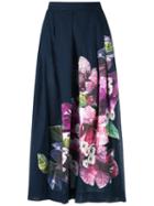 Isolda - Floral Patch A-line Skirt - Women - Cotton - 36, Blue, Cotton