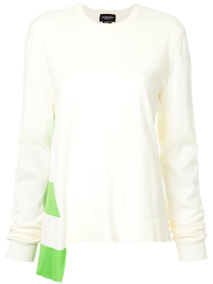 Calvin Klein 205w39nyc Contrast Panel Crew Neck Jumper - White