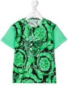 Young Versace Baroque Print T-shirt, Boy's, Size: 10 Yrs, Green