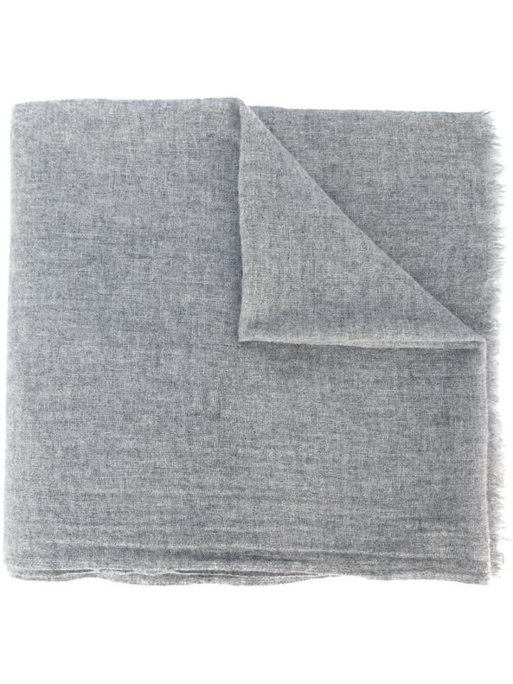 Woolrich Frayed Hem Scarf, Men's, Grey, Wool