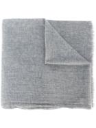 Woolrich Frayed Hem Scarf, Men's, Grey, Wool