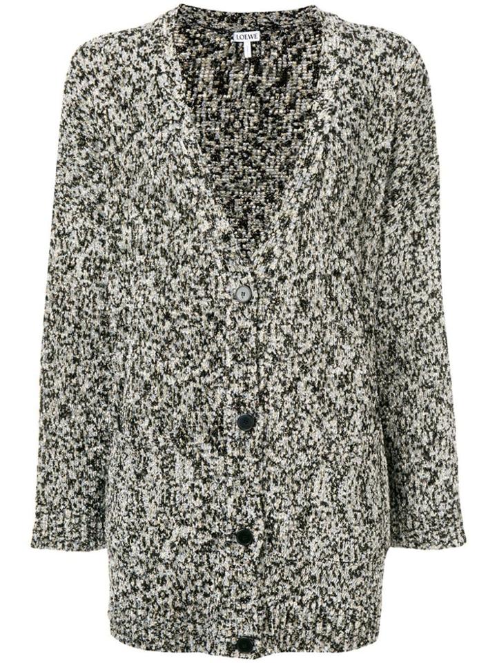 Loewe Two-tone Marl Longline Cardigan - Grey