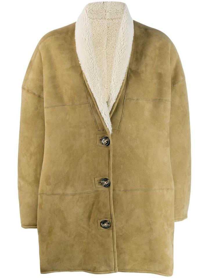 Isabel Marant Étoile Carman Shearling Coat - Neutrals