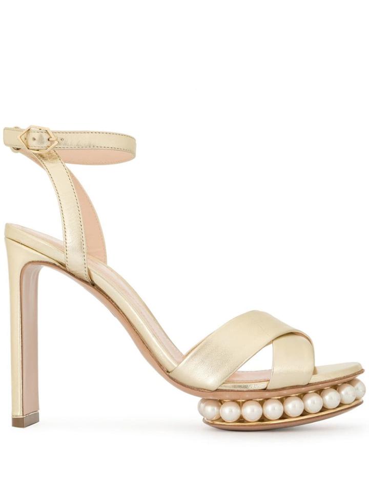 Nicholas Kirkwood Gold Pearl Sandals