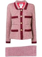 Chanel Vintage Slim Knitted Skirt Suit - Red
