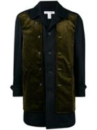 Comme Des Garçons Shirt Layered Single-breasted Coat - Blue